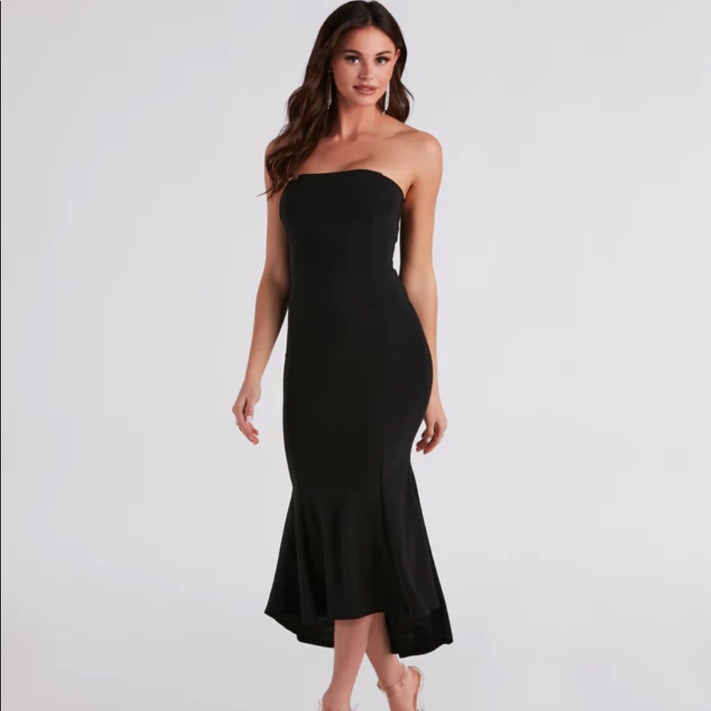 Palmer Strapless High-Low Midi Dress